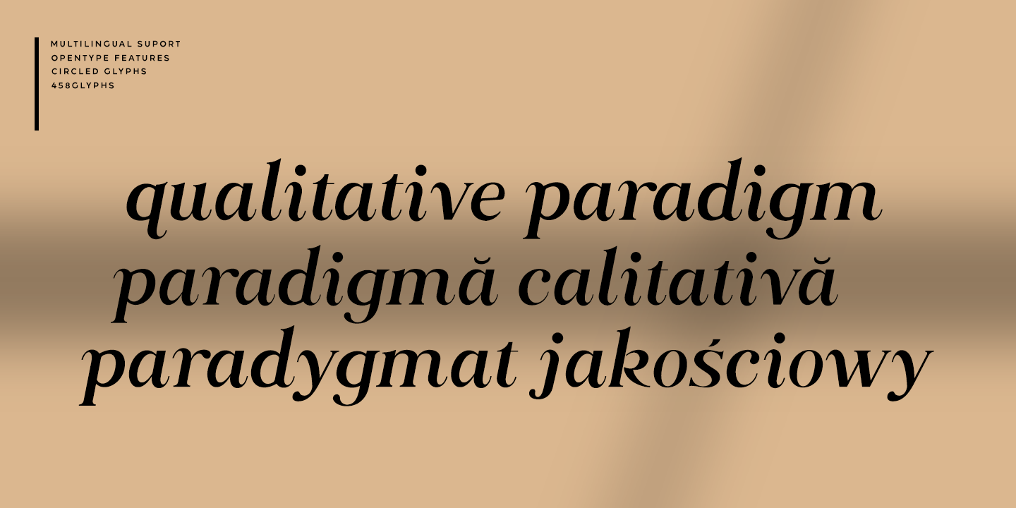 Przykład czcionki Along Serif BSC Extra Light Italic